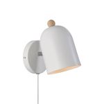 Nordlux Gaston Applique Murale Métal et Bois Blanc | Convient pour E27